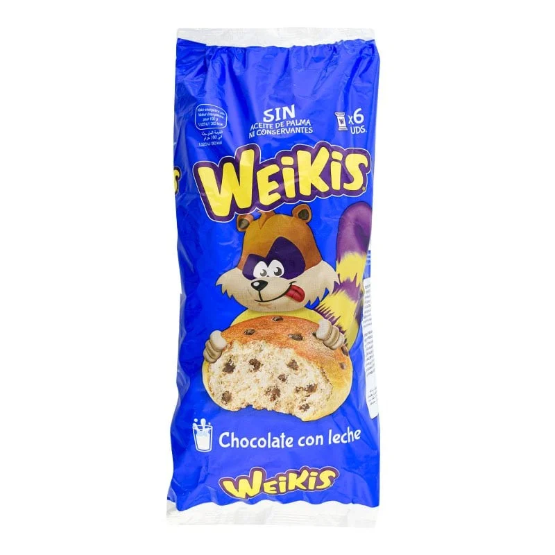 Weikis con pepitas de chcolate con leche La Bella Easo 6 ud